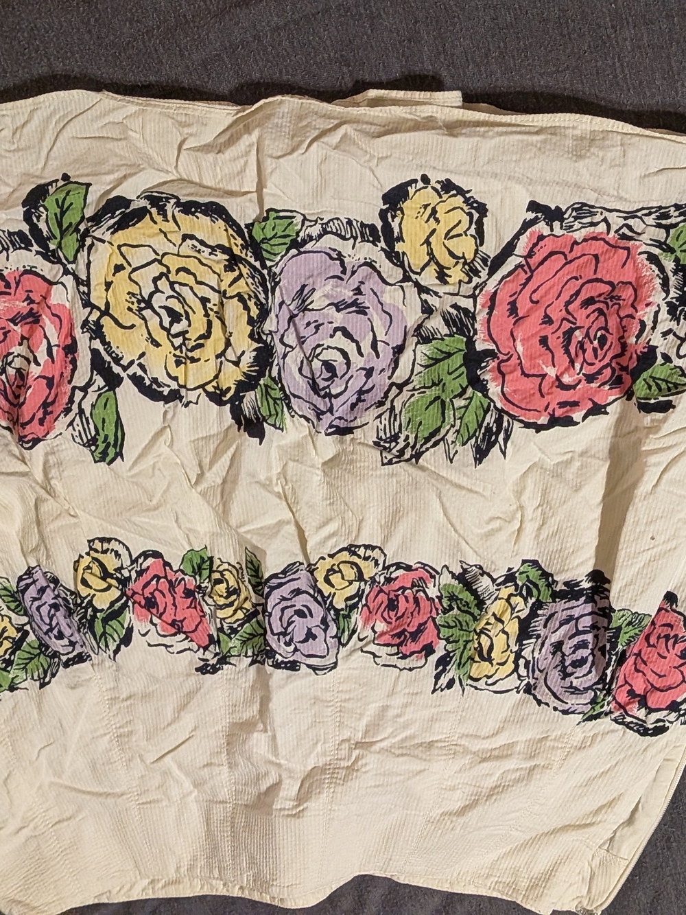 LOFT Cream Roses Women's Skirt - Picture 2 of 5